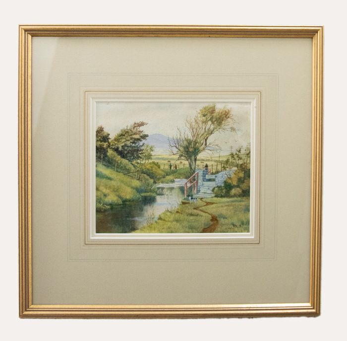PLS - Framed Mid 20th Century Watercolour, By the Riverside