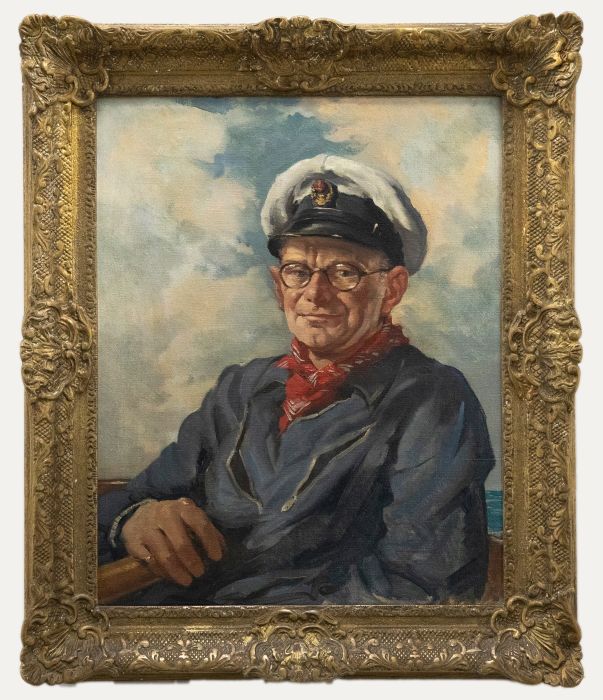 Framed 20th Century Oil - Portrait of a Sea Captain