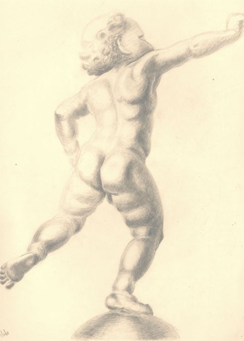 1944 Graphite Drawing - Cherub Study II