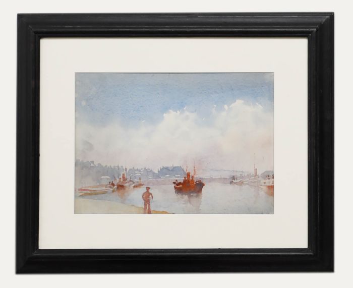 Framed Mid 20th Century Watercolour - Sailor on the Shore