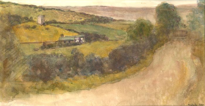 Henry Boddington (1849-1925) - 1900 Watercolour, Arnside Tower, Cumbria