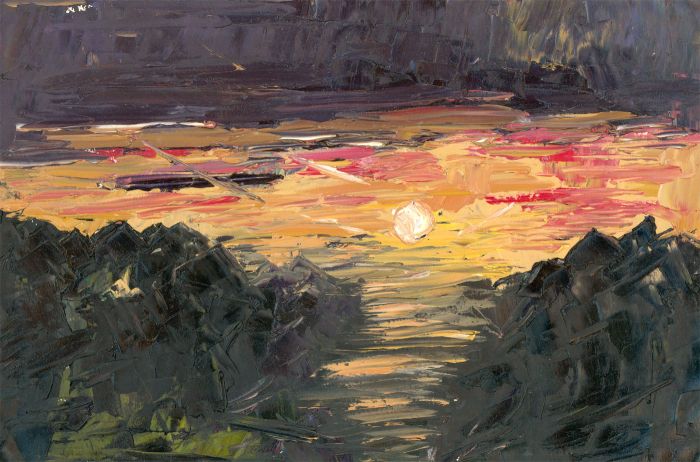Daniel Nichols - Contemporary Oil, Sunset in North Wales