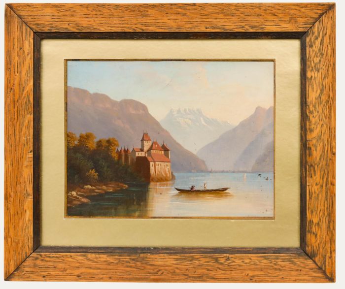 19th Century Oil - Chillon Castle