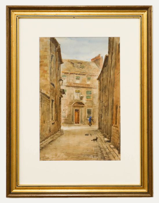 Keavale  - English School 1916 Watercolour, The Cobbled Street