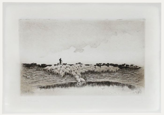 Mid 20th Century Etching - The Flock
