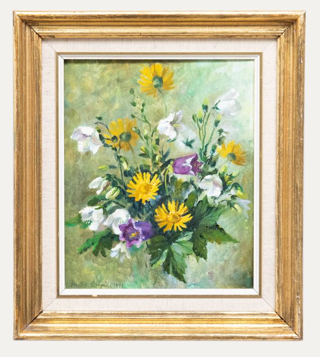 Heather Craigmile - Framed 20th Century Oil, Penstemons & Coneflowers