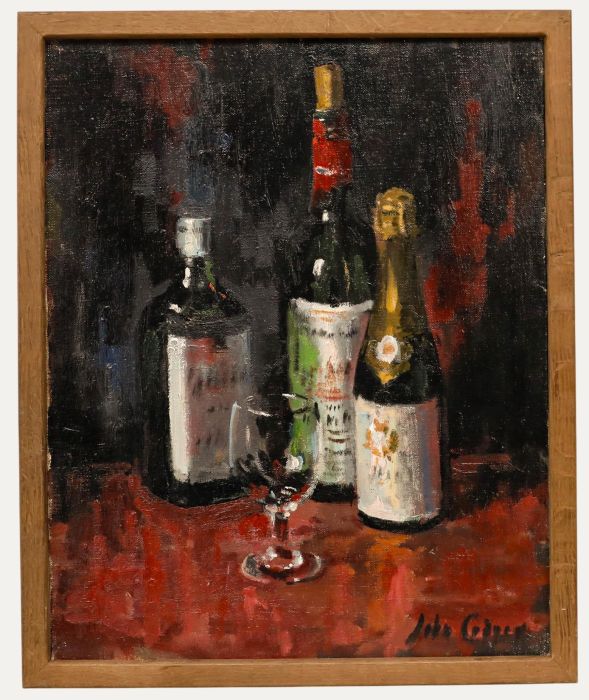John Whitlock Codner (1913-2008) - Framed Oil, Still Life with Bottles