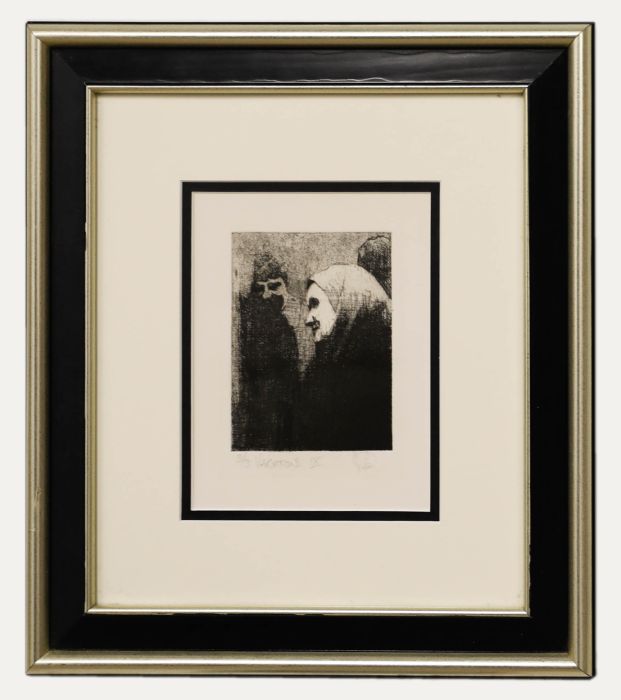Ukranian Framed Contemporary Etching - Variations IX