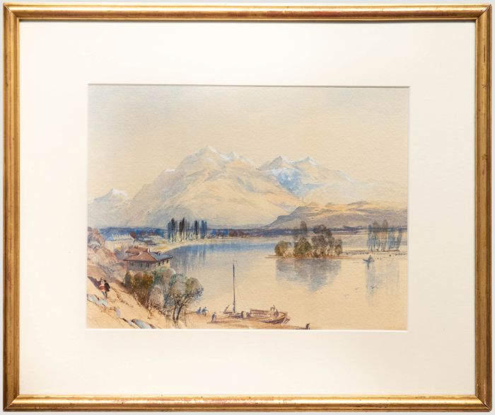 19th Century Watercolour - Italian Lake Scene