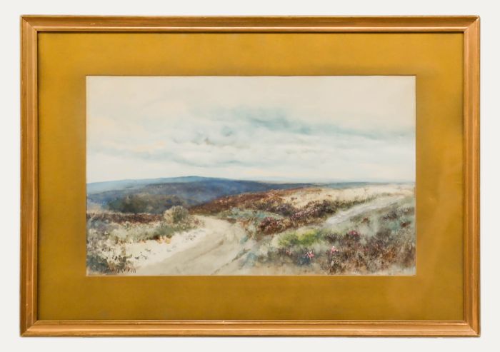Reginald Daniel Sherrin (1891-1971) - Watercolour, Moorland Track with Heather