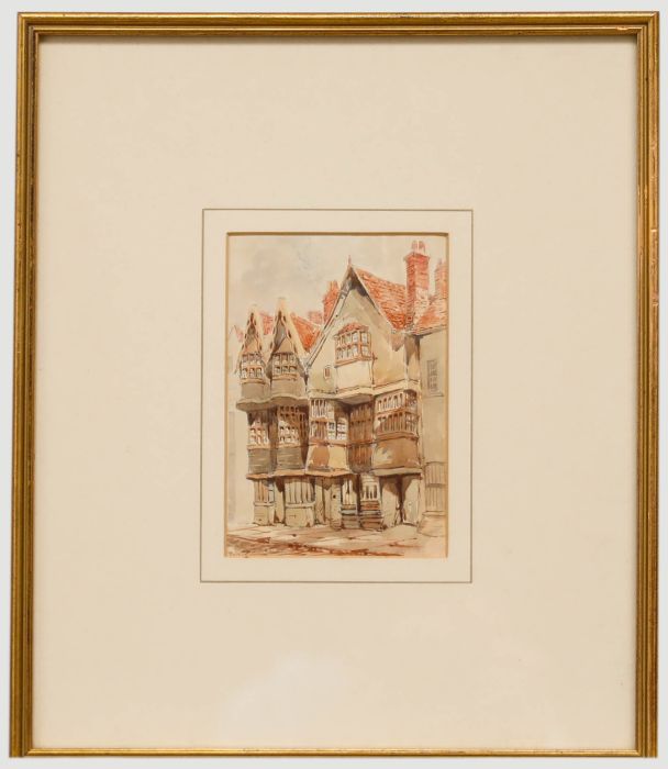Ernest Parkman (1856-1921) - Framed Watercolour, Old Houses Lewins Mead