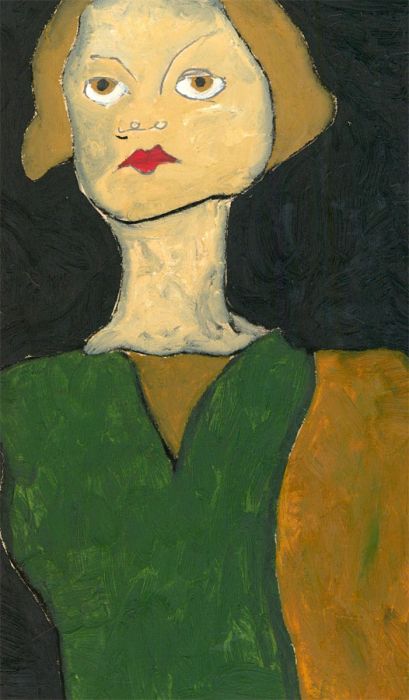 Ben Carrivick - Contemporary Oil, Woman with a Green Top