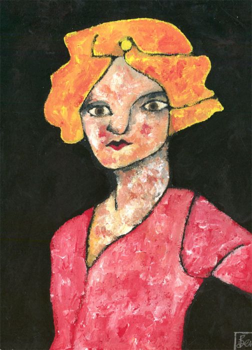 Ben Carrivick - Contemporary Oil, Lady in Red