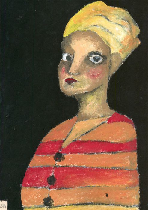 Ben Carrivick - Contemporary Oil, The Striped Jumper