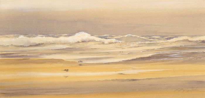 Geoffrey Plant (1939-2000) - 20th Century Watercolour, Sunset Reflections