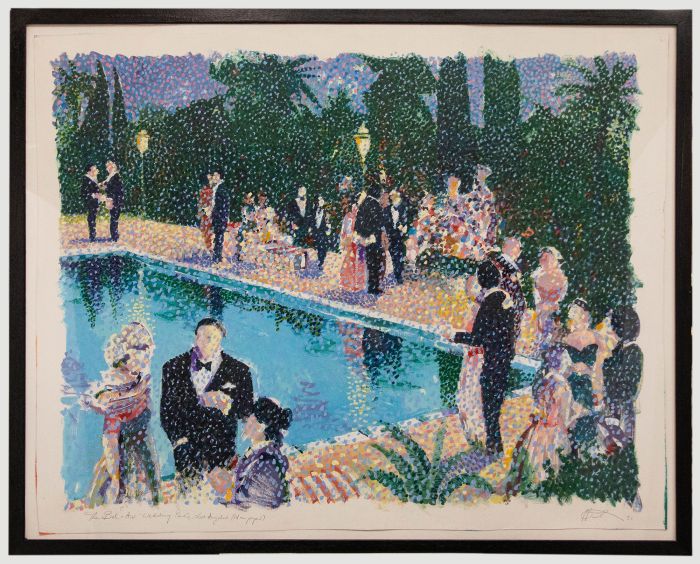 Framed 20th Century Oil - The Belair Wedding Party, Los Angeles