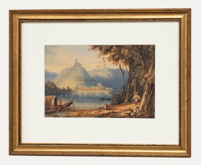 Circle of Samuel Prout - 19th Century Watercolour, Lake and Town of Lugo