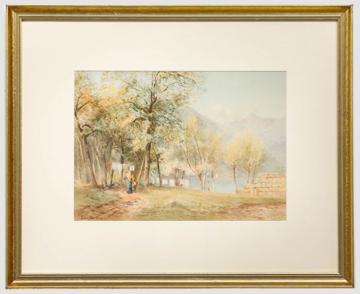 John Varley Jnr (1850-1933) - Framed Watercolour, The End of Lago Maggiore