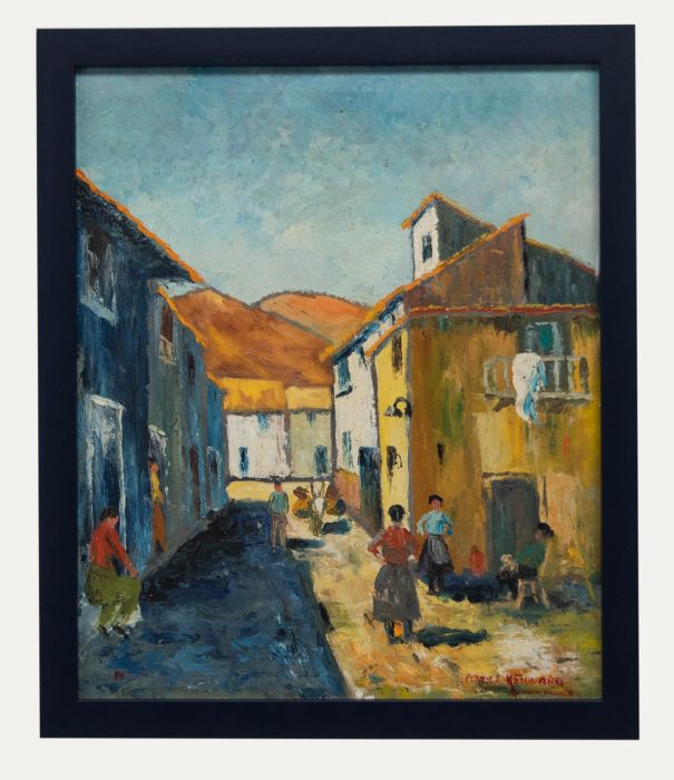 Percy Kenward - Framed 20th Century Oil, Continental Street Scene
