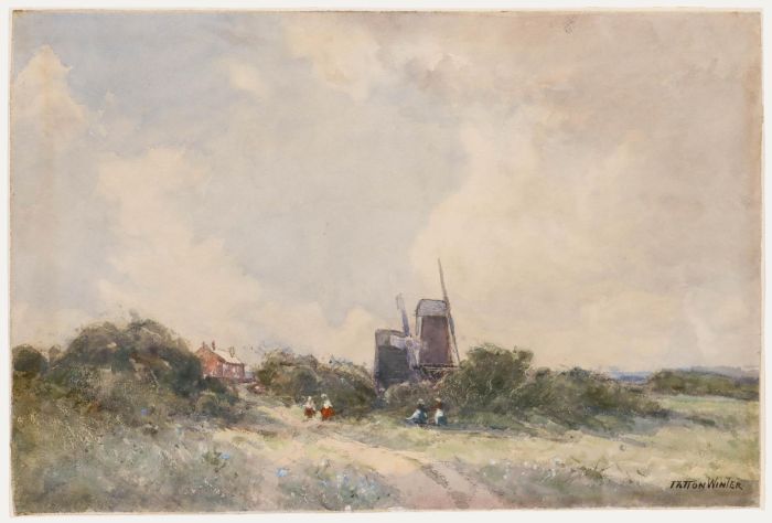 William Tatton Winter - Early 20th Century Watercolour, View with Windmills