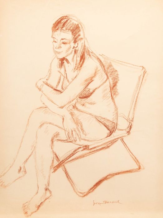 Georges Pacouil (1903-1996) - Mid 20th Century Sanguine, Seated Model III