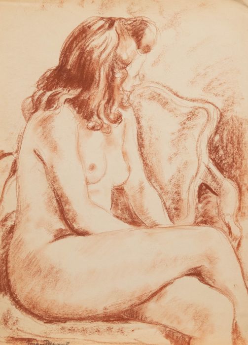Georges Pacouil (1903-1996) - 20th Century Sanguine, Nude in Profile II