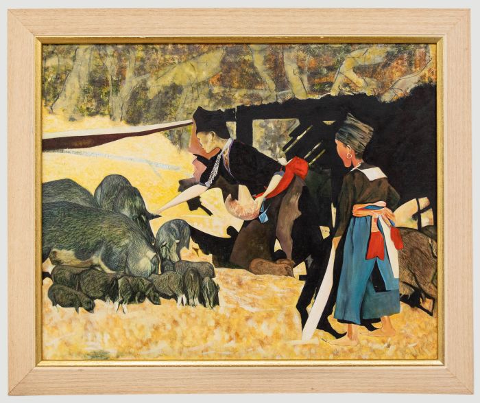 After Van Gogh - 1995 Oil, Peasants