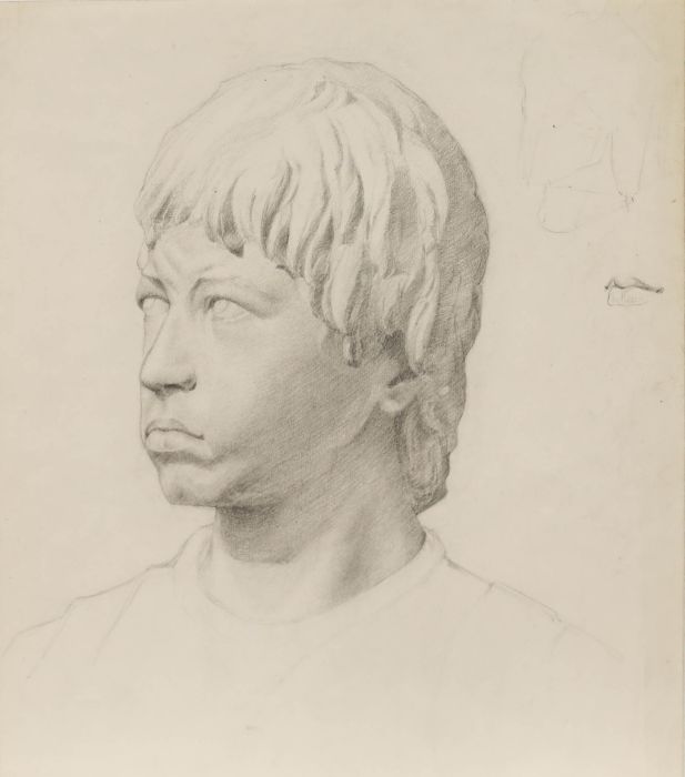 William Kerry - Early 20th Century Graphite Drawing, Classical Head Study