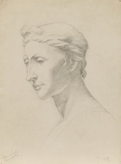William Kerry - Early 20th Century Graphite Drawing, Florence Lady, Donatello