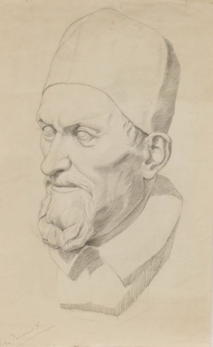 William Kerry - Early 20th Century Graphite Drawing, Pope Innocent X