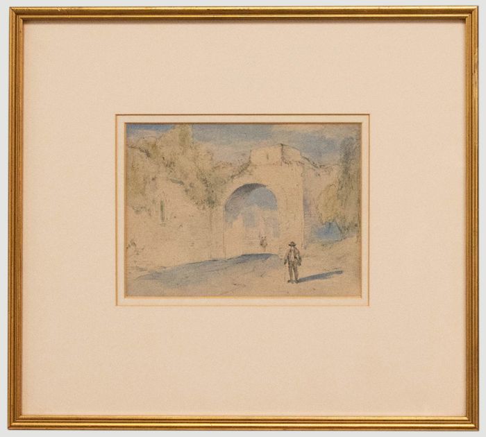 Early 19th Century Watercolour - Exploring Ruins