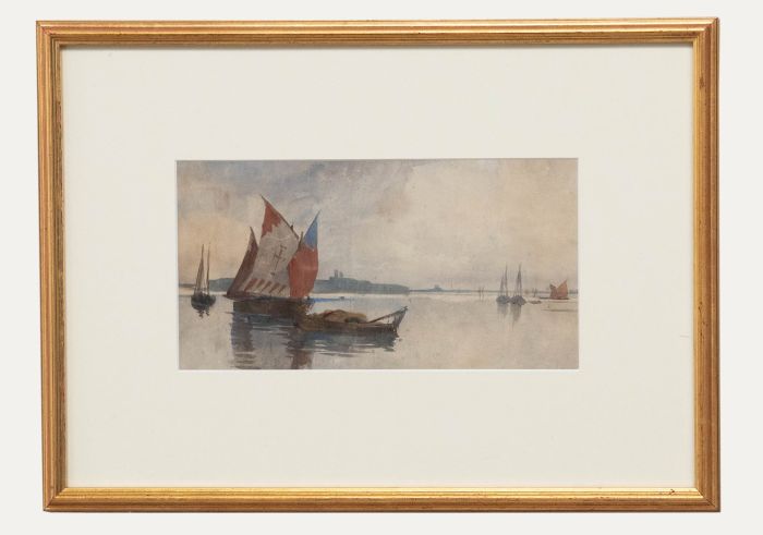 Framed Late 19th Century Watercolour - Sailing Boats