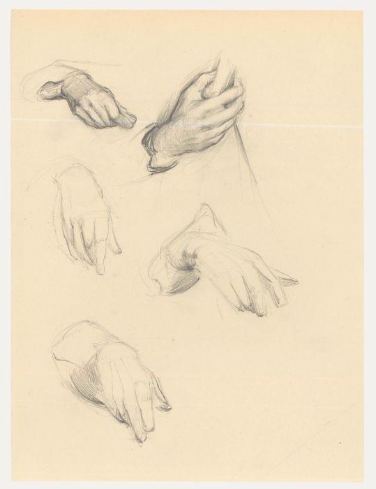 Attrib. John Cluysenaar (1899-1986) - Graphite Drawing, Study of Hands 