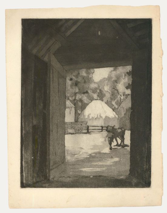 Early 20th Century Etching - Turning Out