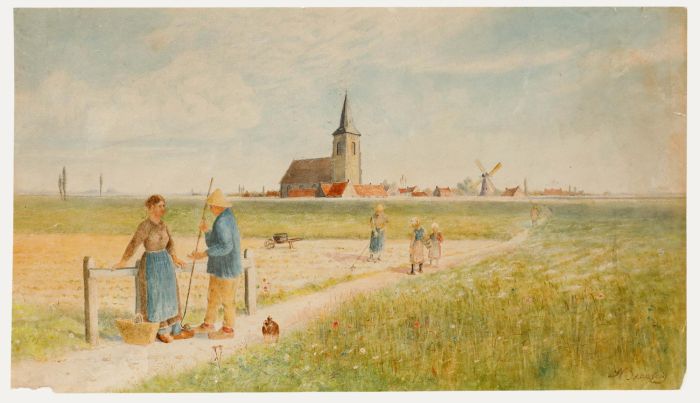 Dutch School - 19th Century Watercolour, Dutch Landscape