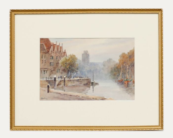 E. M. Southby - Framed Early 20th Century Watercolour, Boats on the Canal