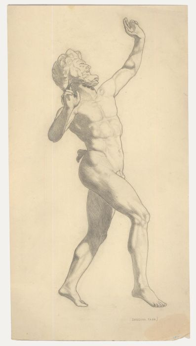 William Henry Ladd - Early 20th Century Graphite Drawing, Dancing Faun