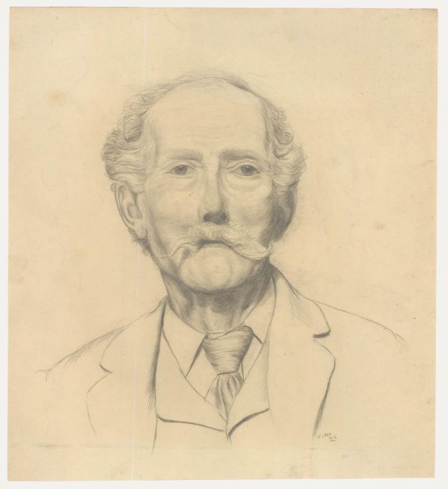 William Henry Ladd - 1912 Graphite Drawing, Man with a Moustache