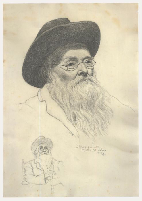 William Henry Ladd - 1912 Graphite Drawing, Sketch from Life