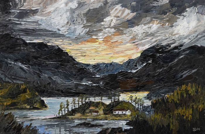 Daniel Nichols - Contemporary Oil, Clouds over the Loch