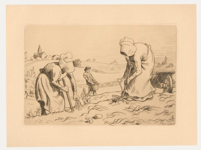 Paul Émile Colin (1867-1949) - Early 20th Century Etching, Working the Land