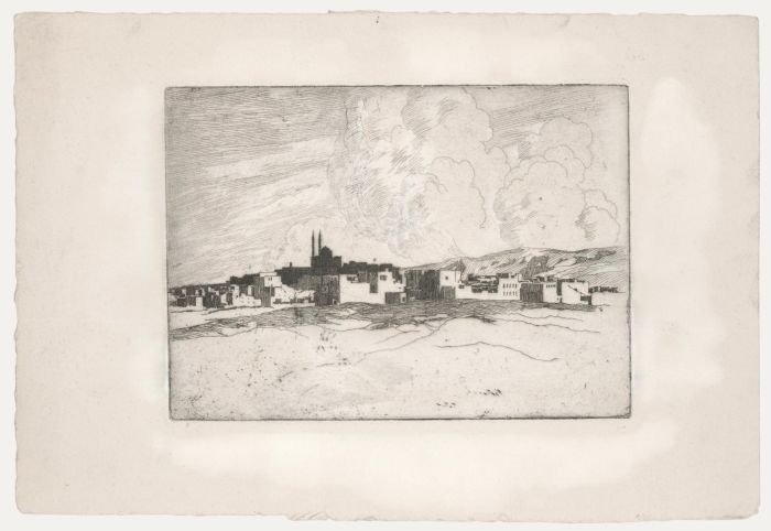 Early 20th Century Etching - View of the City Skyline