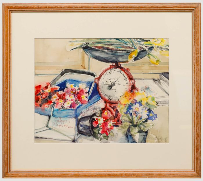 Renate Schmidt-Broeker - Framed 20th Century Watercolour, The Red Scales