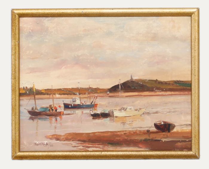 Bert Pugh (1914-2001)  - Framed 20th Century Oil, Early Evening, Rock