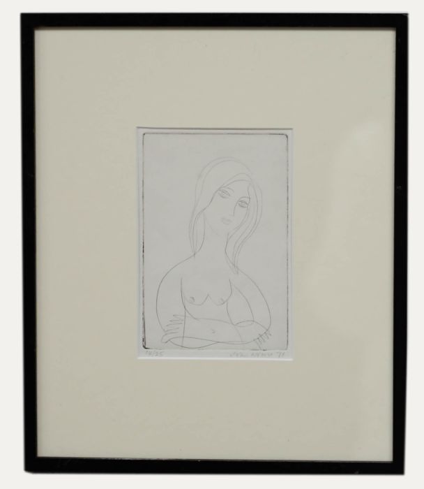 John Nicoll - 1971 Etching, Female Nude