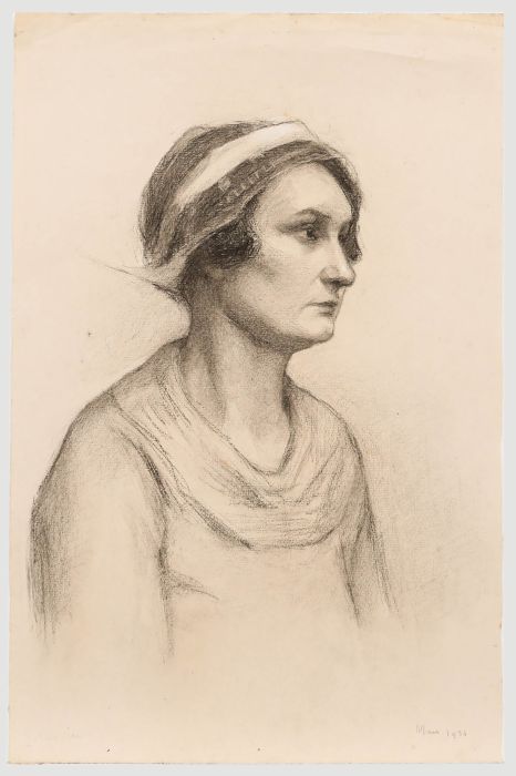 G. Querville - 1934 Graphite Drawing, Young Woman