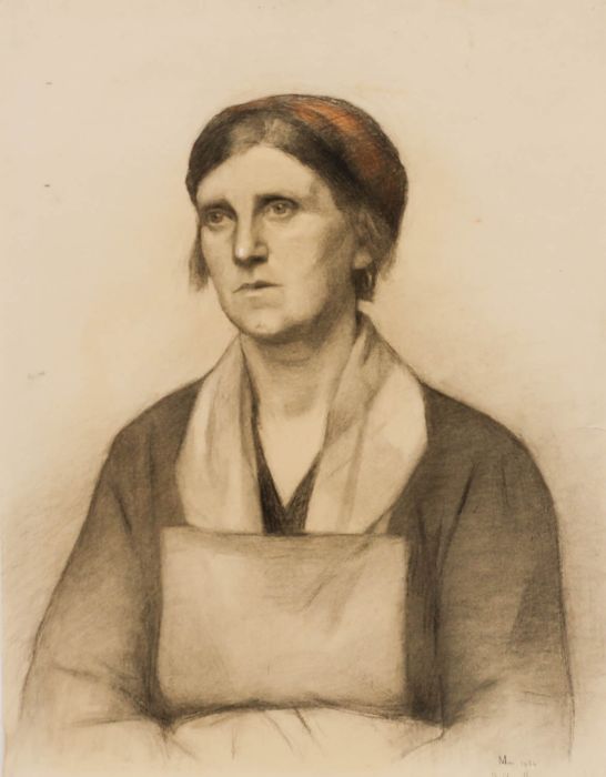 G. Querville - 1934 Graphite Drawing, The Maid