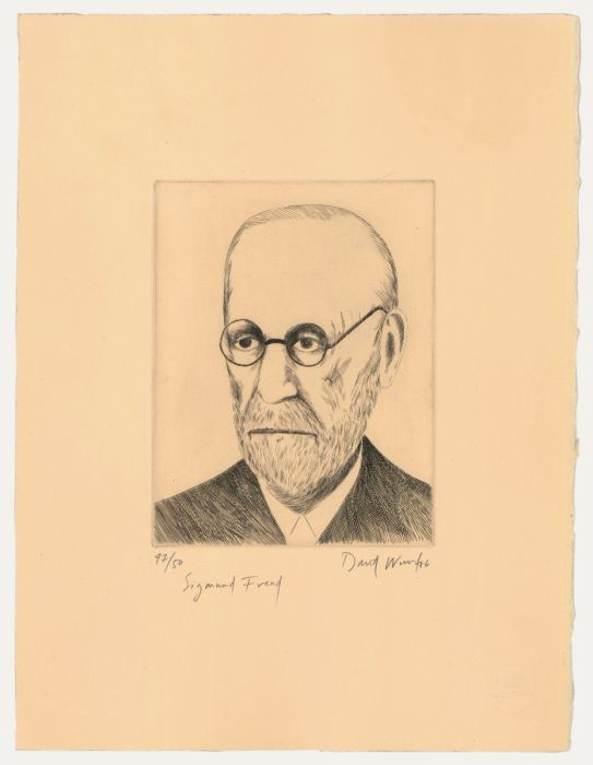 David Wurtzel (1935-2014) - 1976 Etching, Sigmund Freud