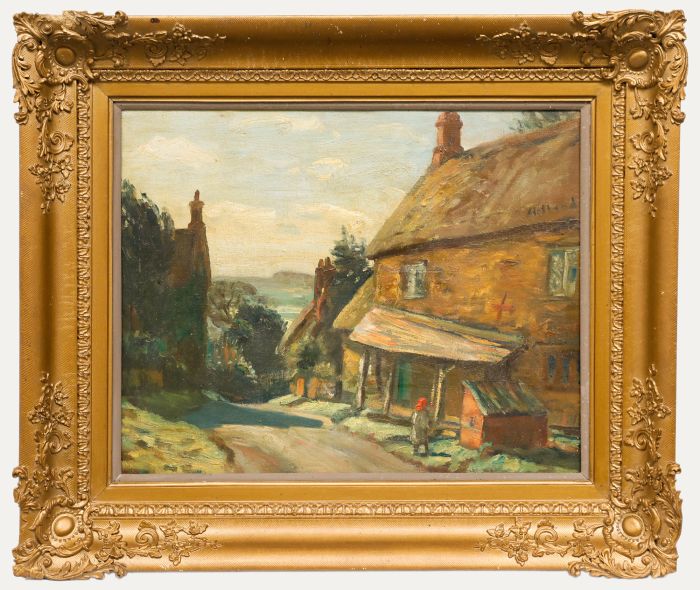 George H. Buckingham Holland (1901-1987)- Framed Mid 20th Century Oil, Back Lane