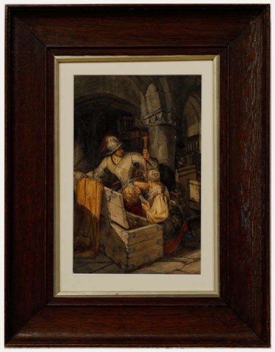 Follower of Rosetti  - 1874 Watercolour, The Loot